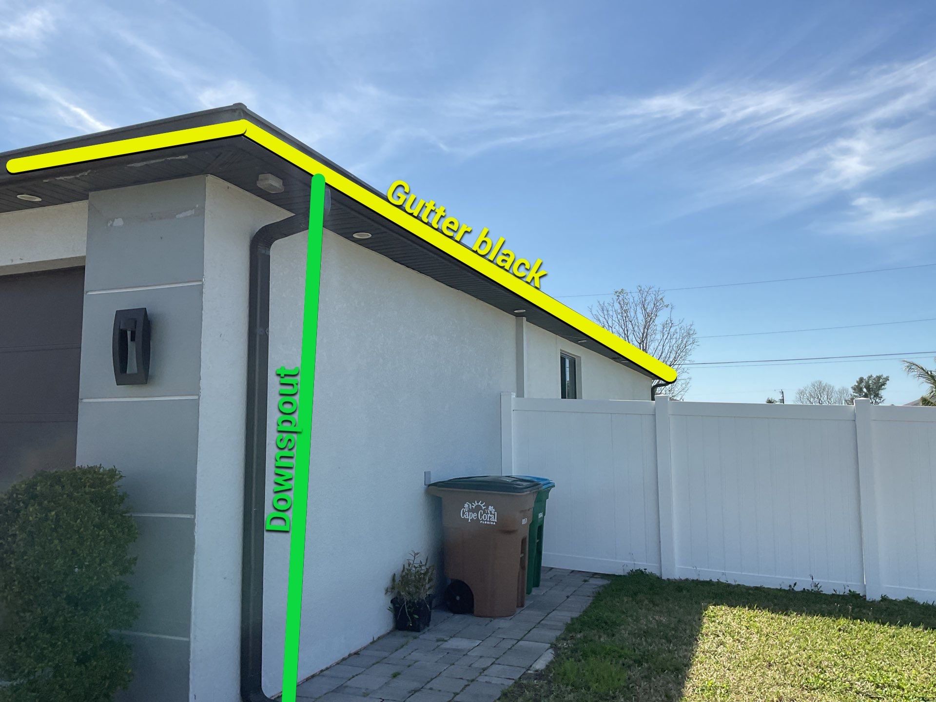 Black Seamless Gutters using 6 Inch Seamless Gutters in Cape Coral FL by Gutter Professors