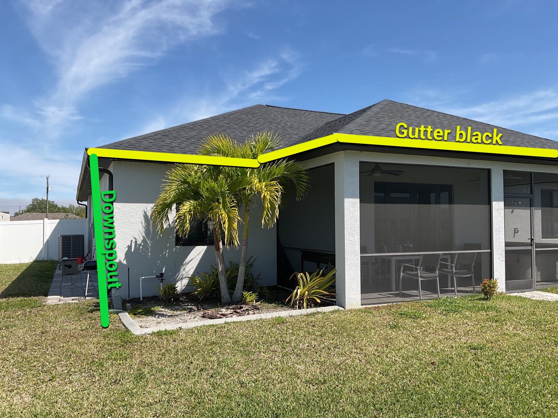 Black Seamless Gutters using 6 Inch Seamless Gutters in Cape Coral FL by Gutter Professors