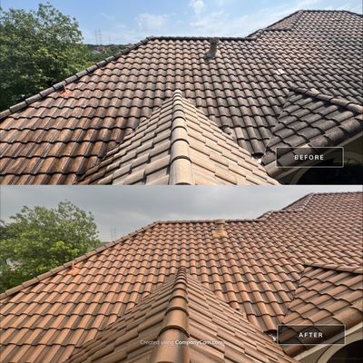 Tile Roof Wash Project in San Antonio