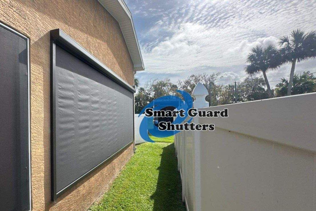 Retractable Screen in Bronze by Smart Guard Shutters