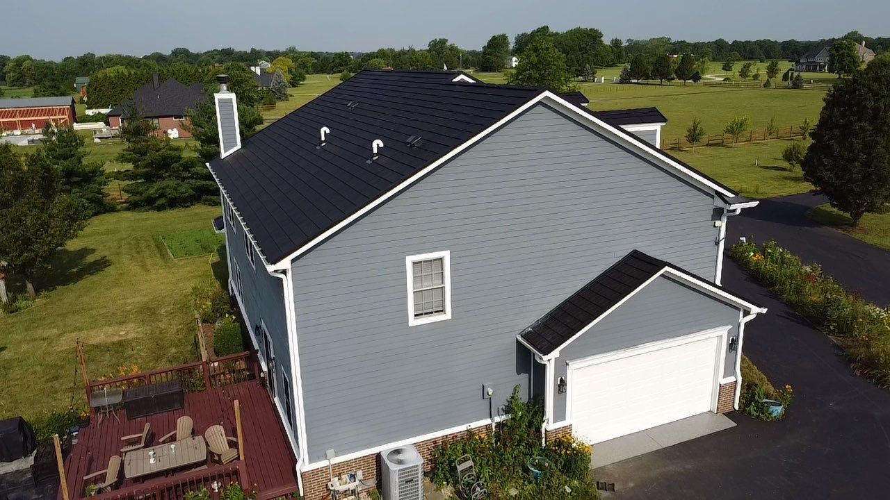 Rural Noblesville Indiana Metal Shake Roof Installation – Black Frost by 4Ever Metal Roofing