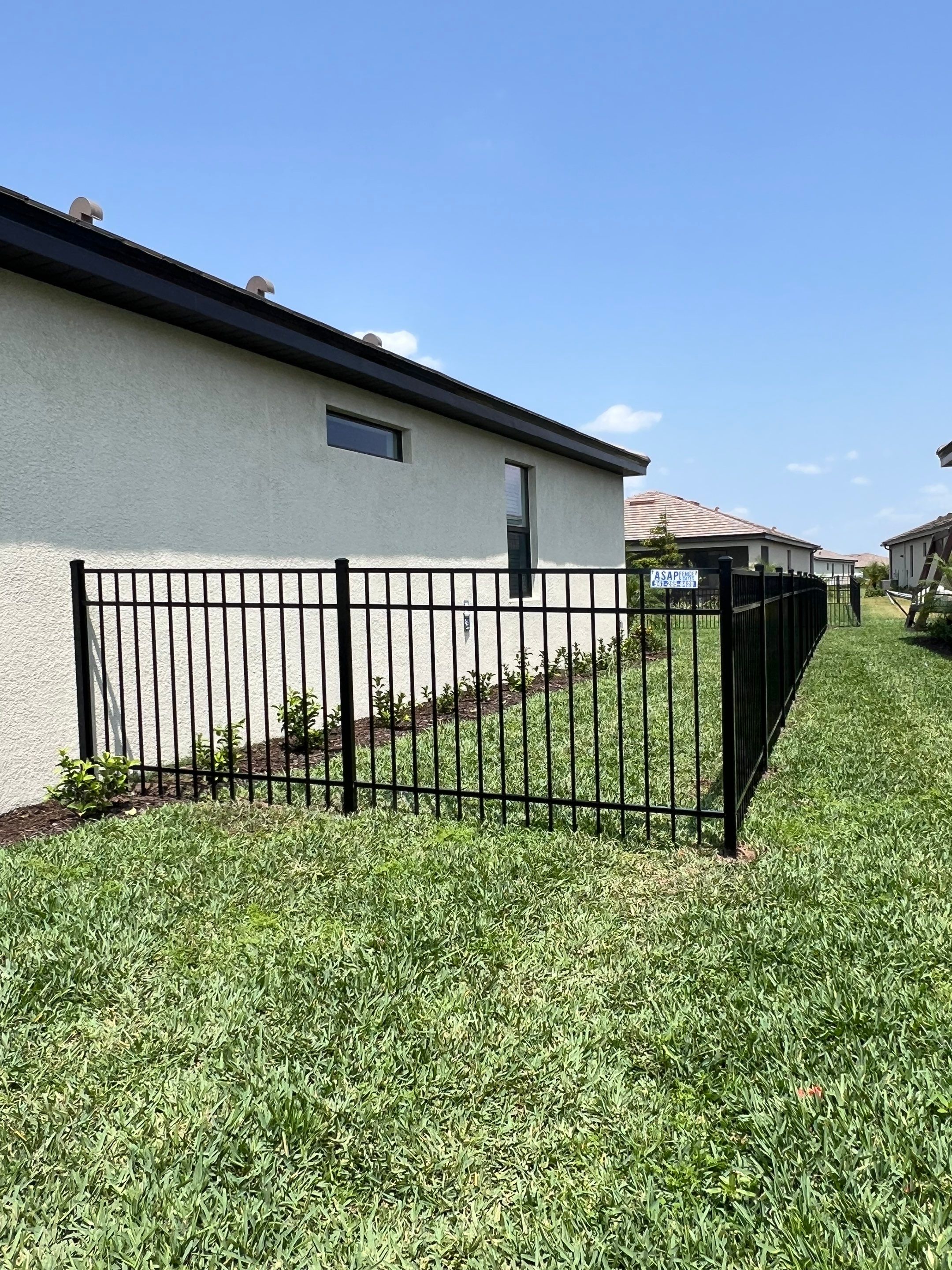 Aluminum Fence Installation using Black 3 Rail Aluminum Fence by Asap fence and gates, LLC