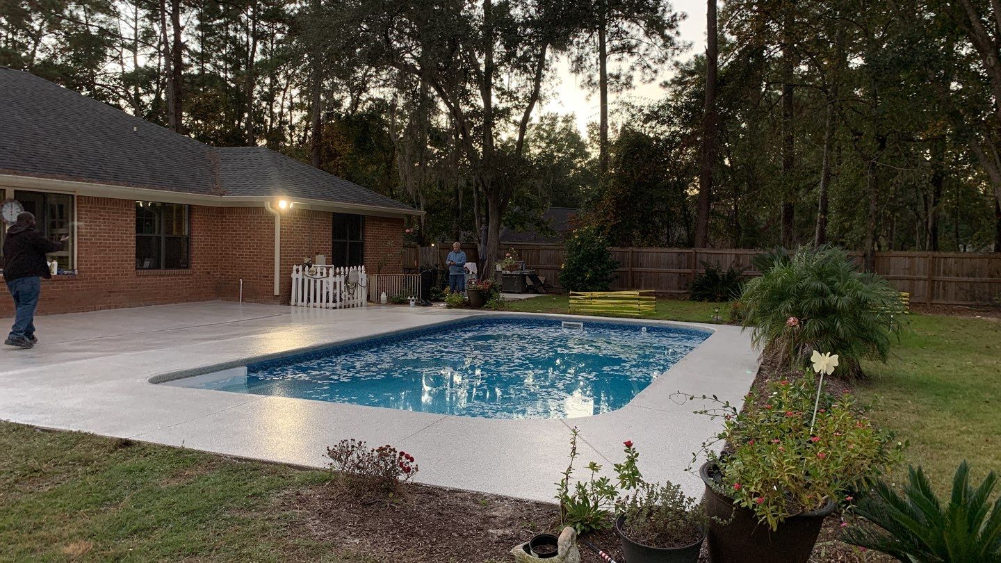 Bob's Beautiful Pool by Deese Elite Concrete Coatings
