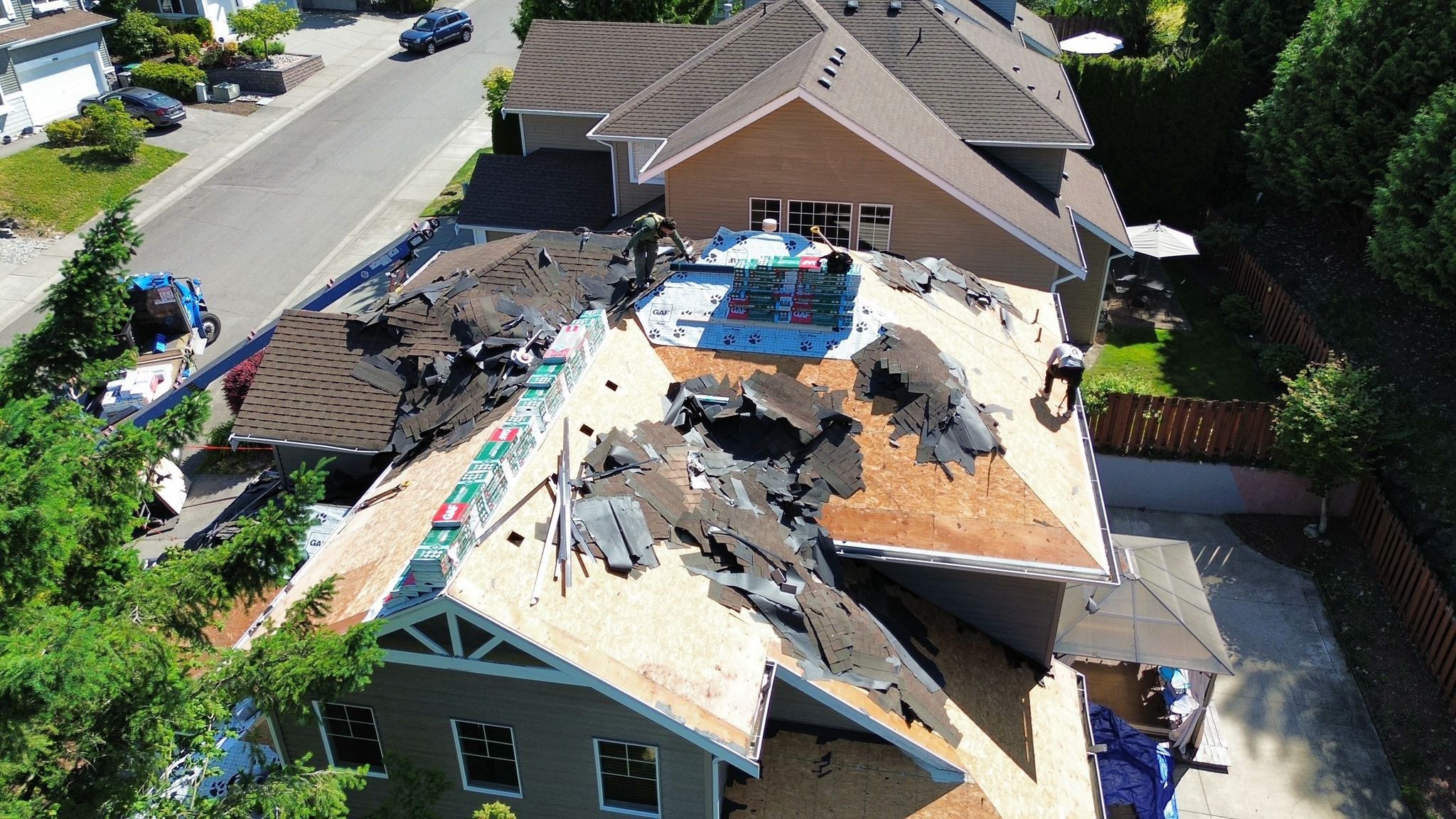 Residential Roofing Installation using GAF UHDZ Shingles by Roofing Formula LLC