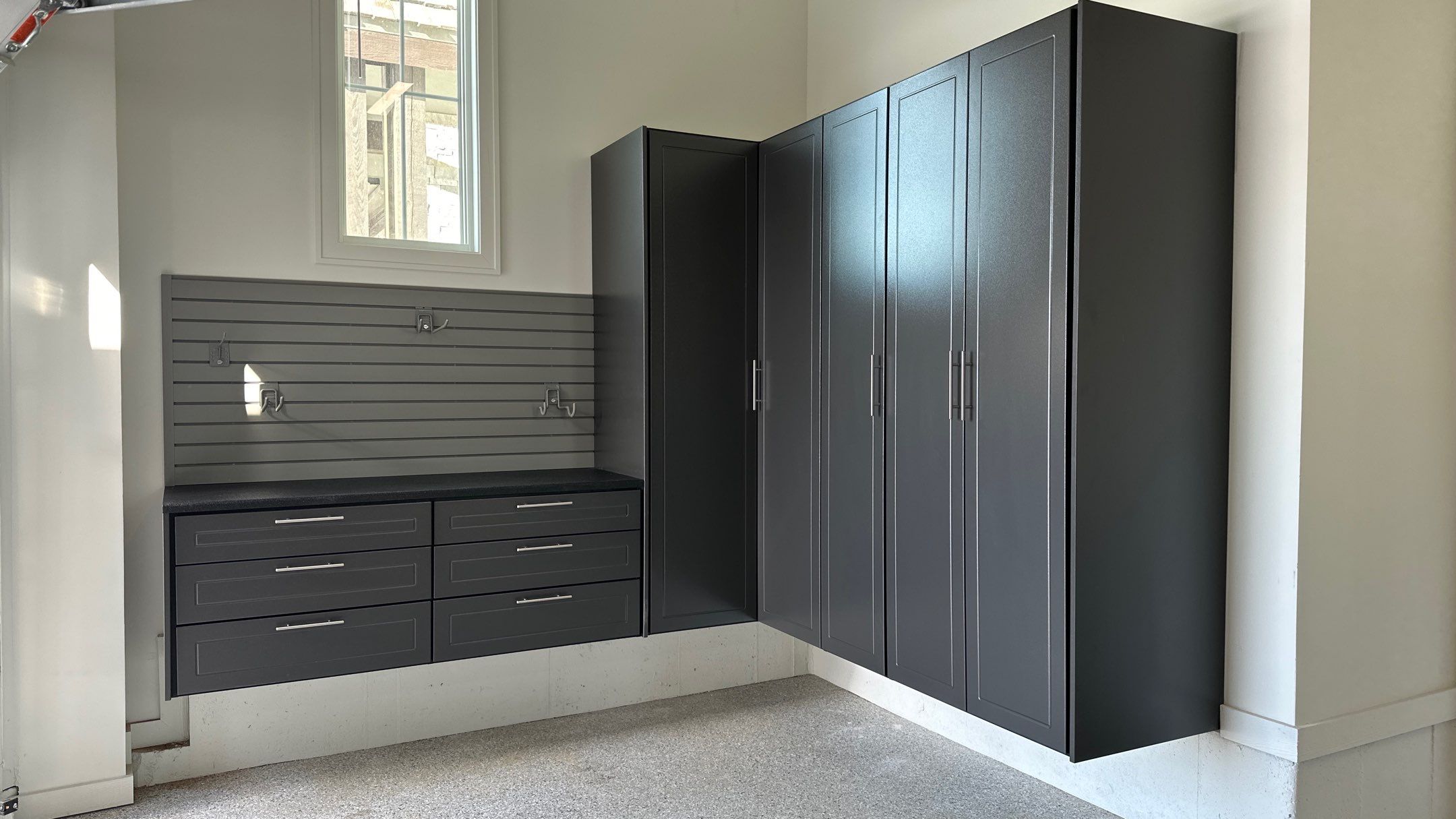 Mark S. chose Pewter powder for his cabinets. by Banner Garage
