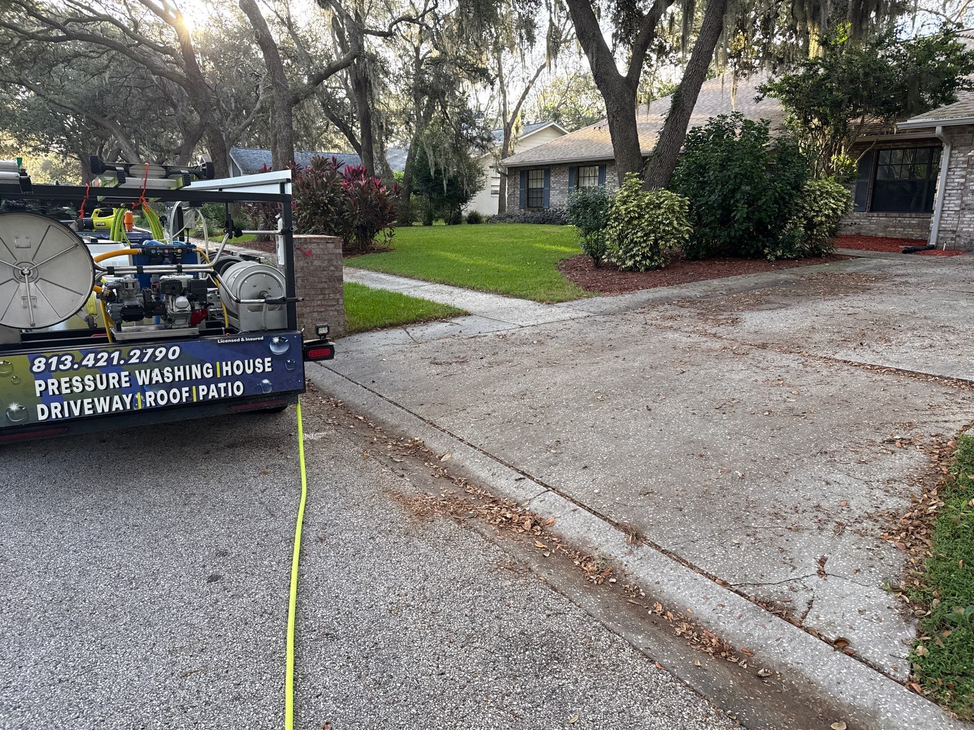 Concrete Driveway & Sidewalk Cleaning in Valrico, FL by Sunshine AquaWash