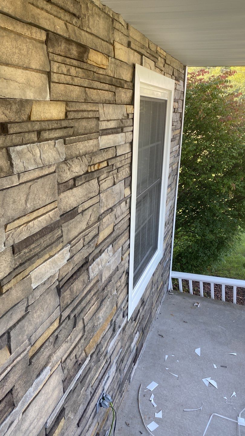 Siding Installation using Certainteed Monogram Charcoal gray and Owens Corning Versetta Stone Sterling by A Plus Exterior