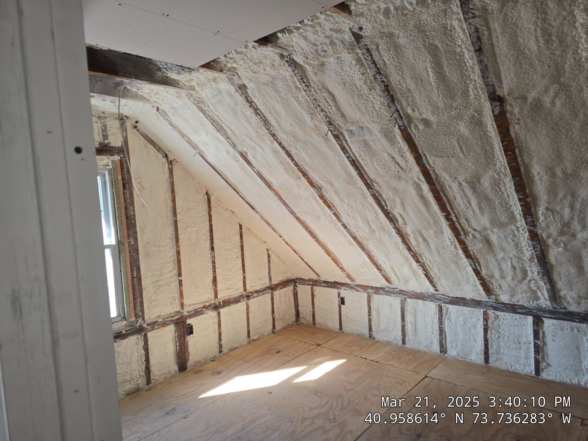Attic Insulation using open cell spray foam by NYS Foam & Energy