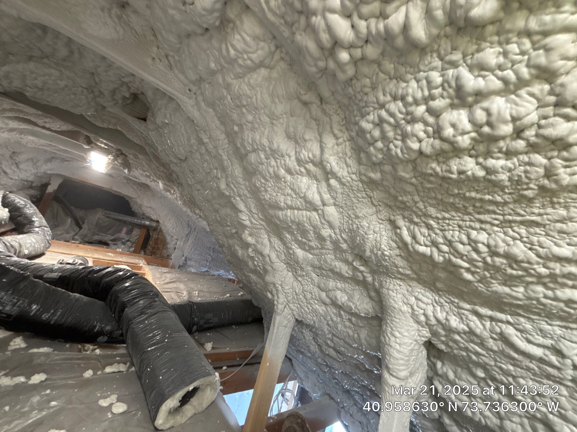 Attic Insulation using open cell spray foam by NYS Foam & Energy