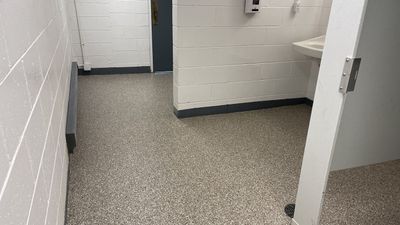Park Restroom Floors using Pebble Beach