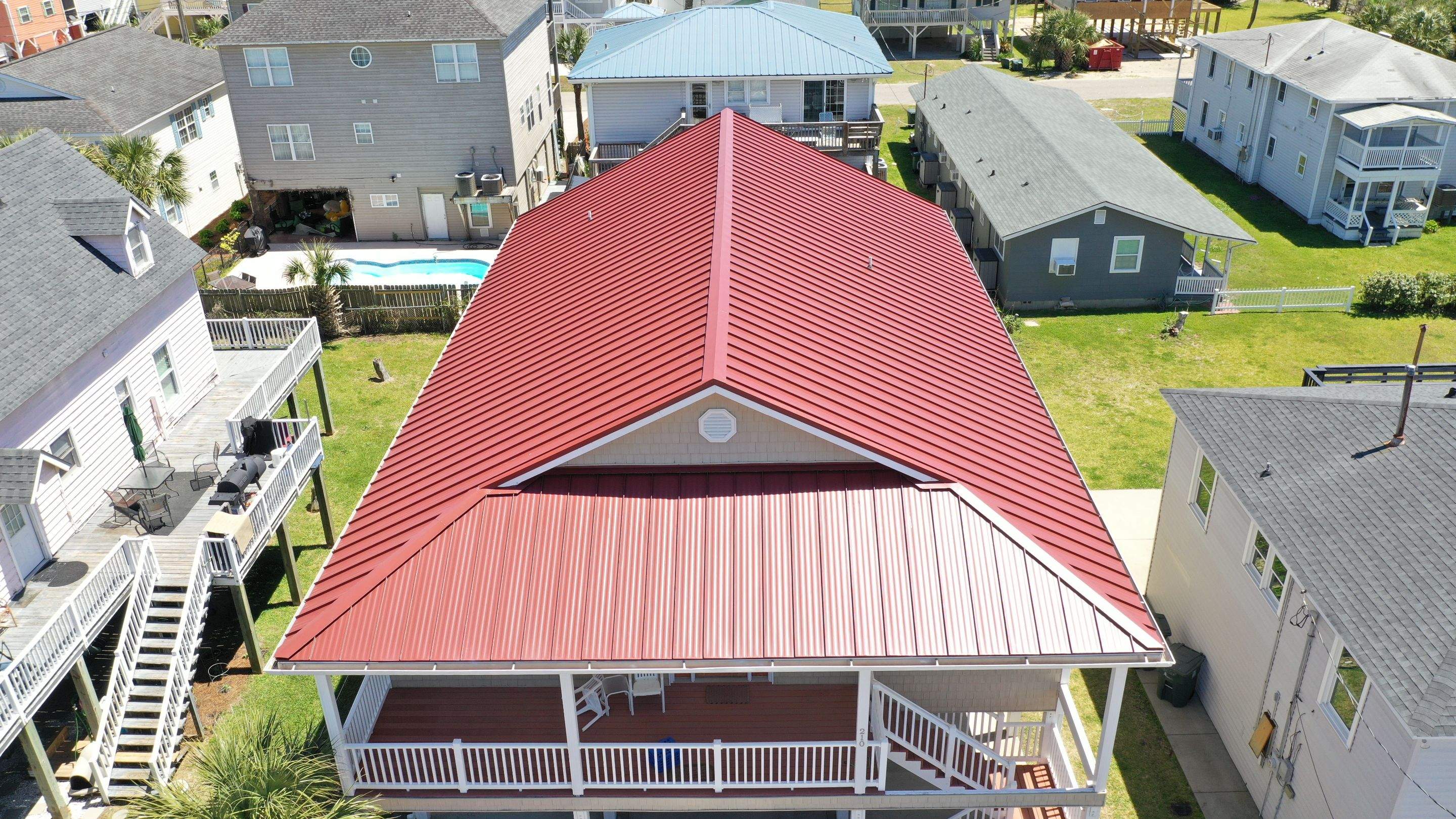 Standing Seam Aluminum- Colonial Red by Linta Roofing Inc