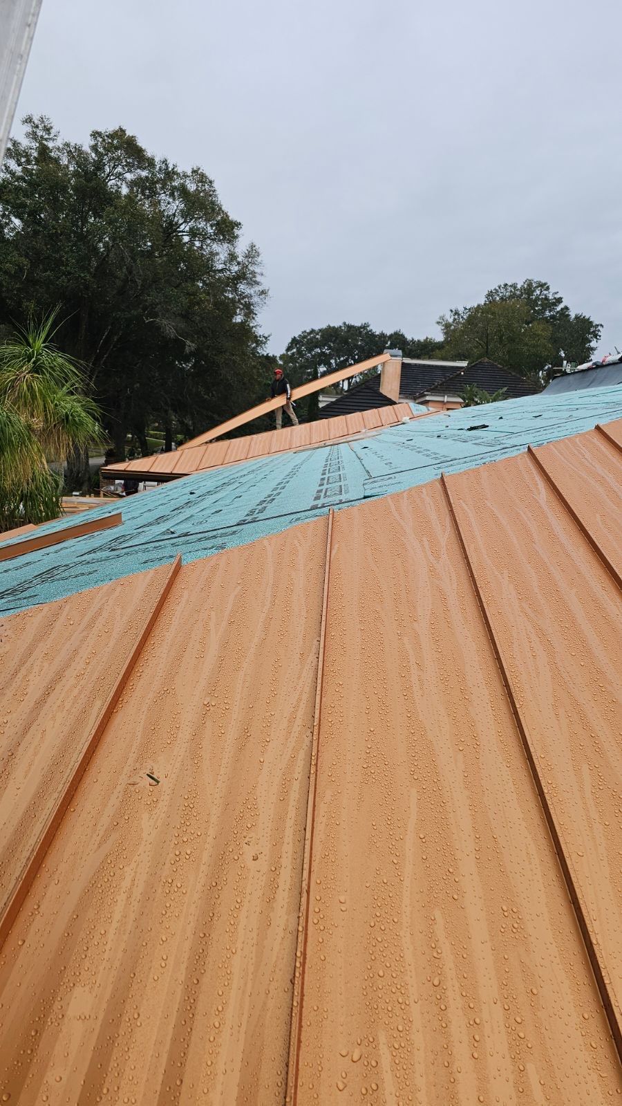 Residential Re-Roof using MS Metals, Copper Penny, Standing Seam. by First Due Roofing
