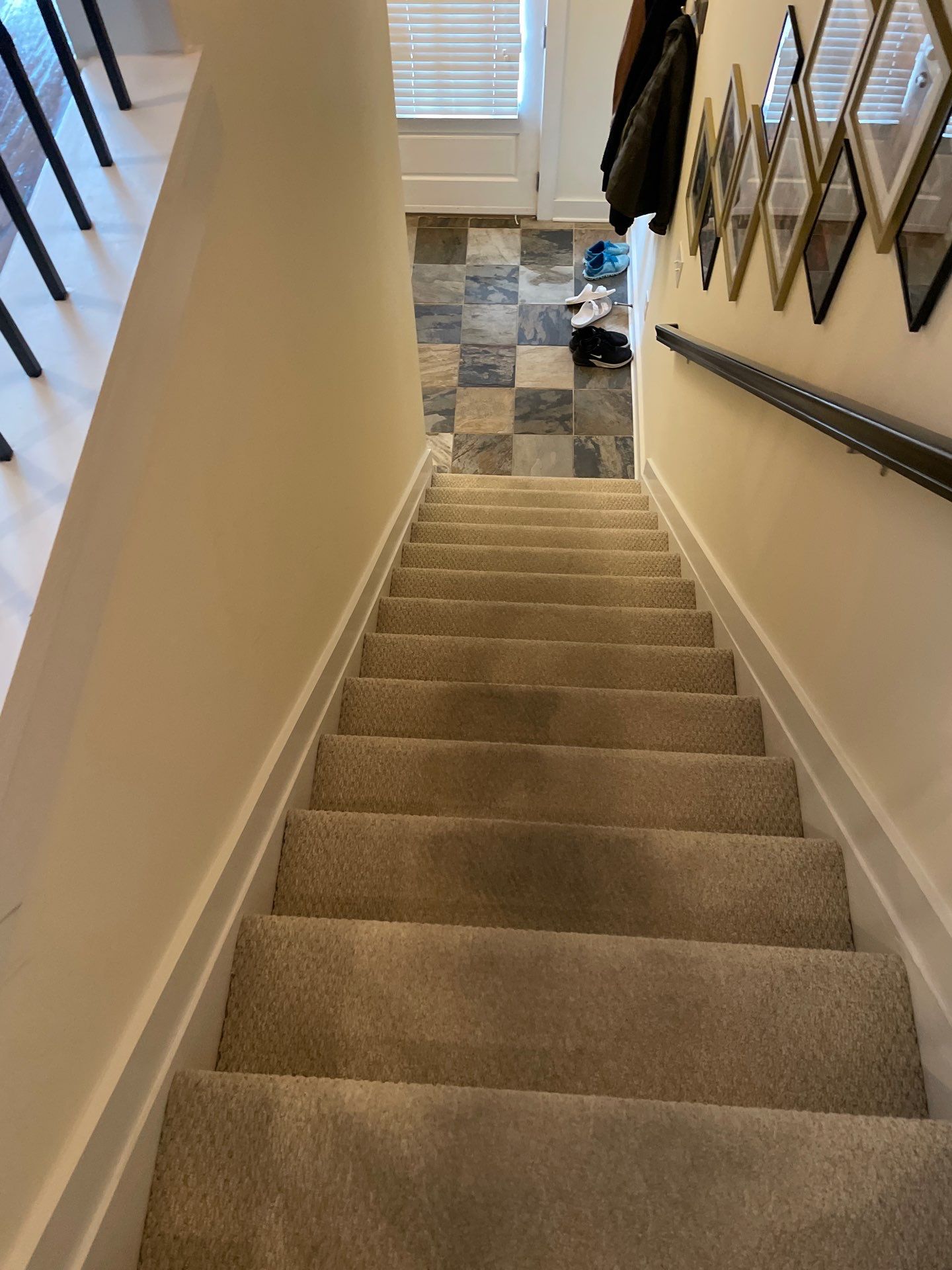 Classic Stair remodel with Oak Treads by Footprints Floors of East Atlanta