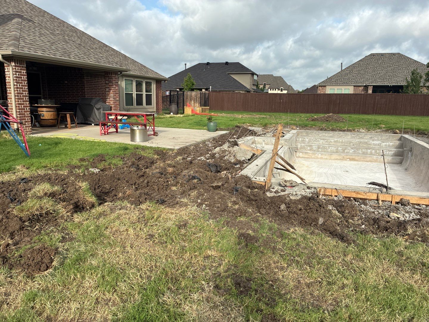 Custom In-Ground Rectangular Pool Installation in Wylie by Hobert Pools