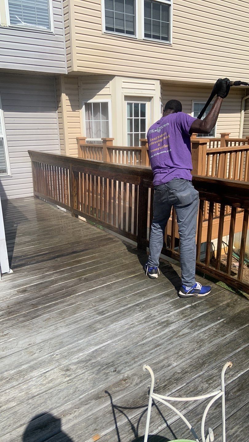Deck Refinishing using Powerwasher by A1 NERDY HOMES LLC