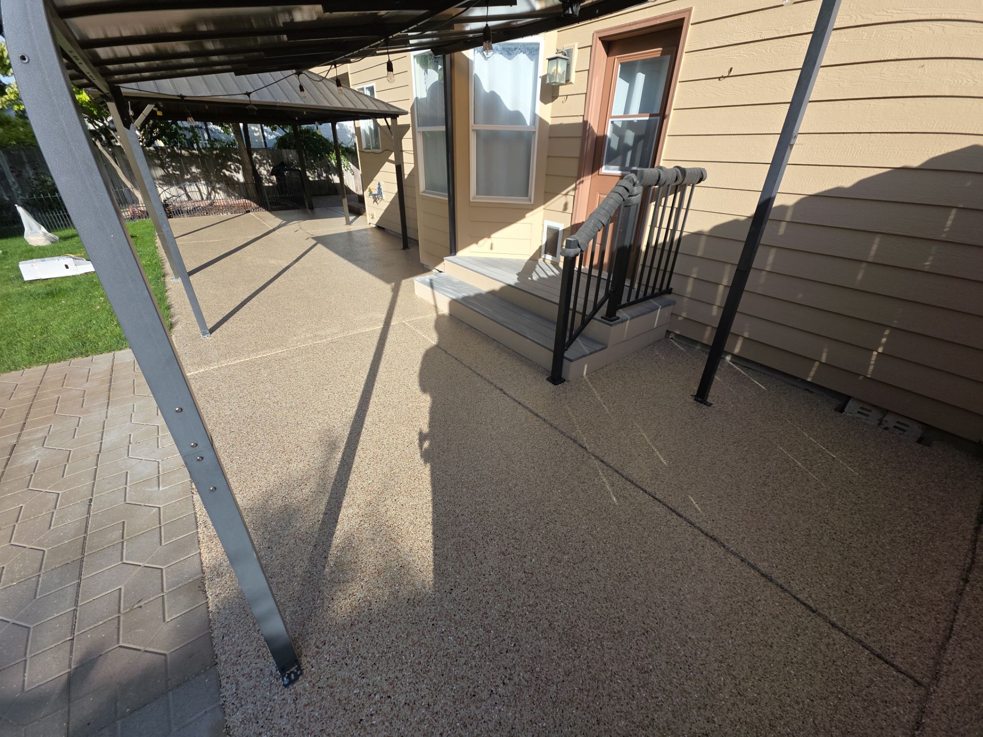 Patio Transformation using Pecan by Croc Coatings, LLC