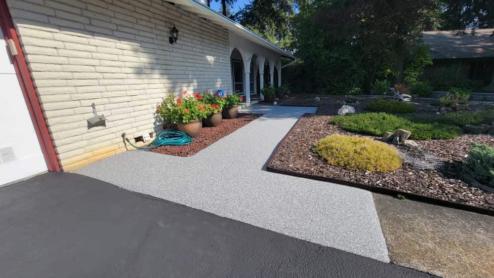 Modern Walkway in Poseidon Vuba Stone  by Concrete Coating Experts Inc.