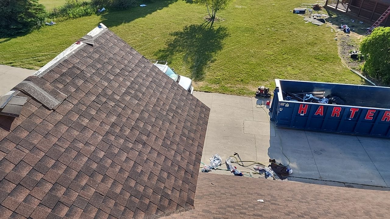 Residential Roofing Installation using GAF timberline HDZ shingles by Gellings Roofing & Siding