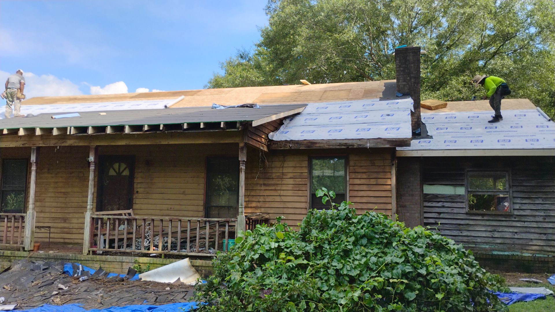 Syler roofing job by BROCK BUILDERS 