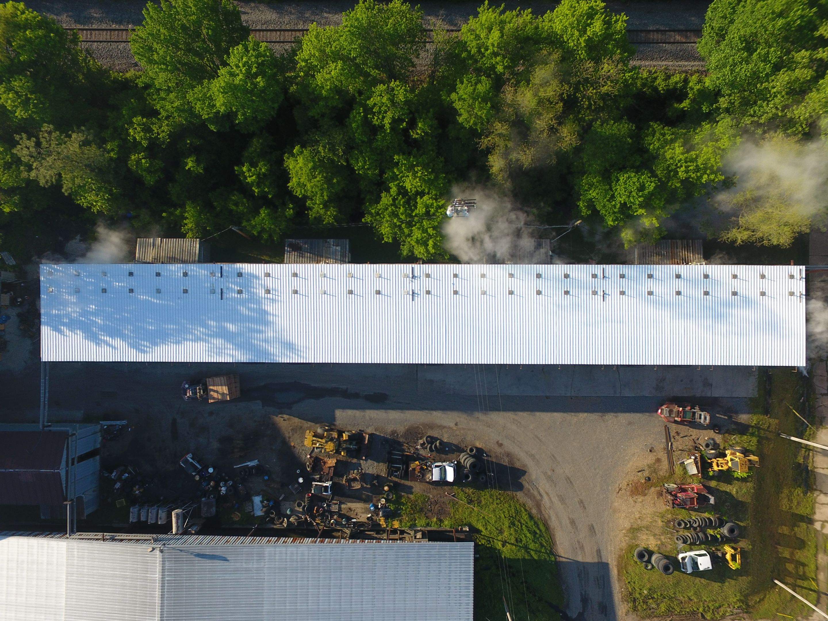 Commercial Roofing Installation using Aluminum Roofing panels by Hostetler Roofing