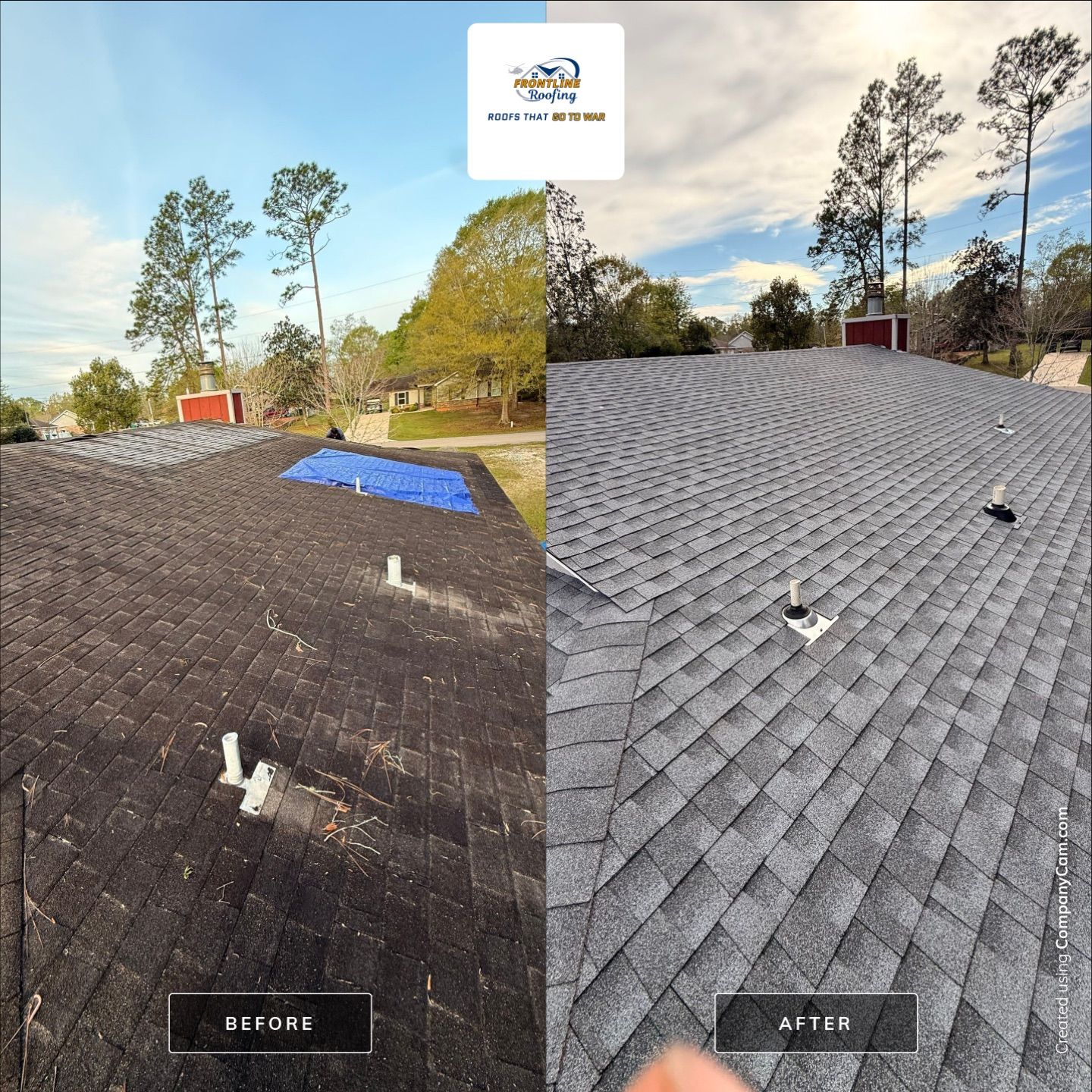 Full Asphalt Shingle Roof Replacement and Decking Repair in Carriere by Frontline Roofing