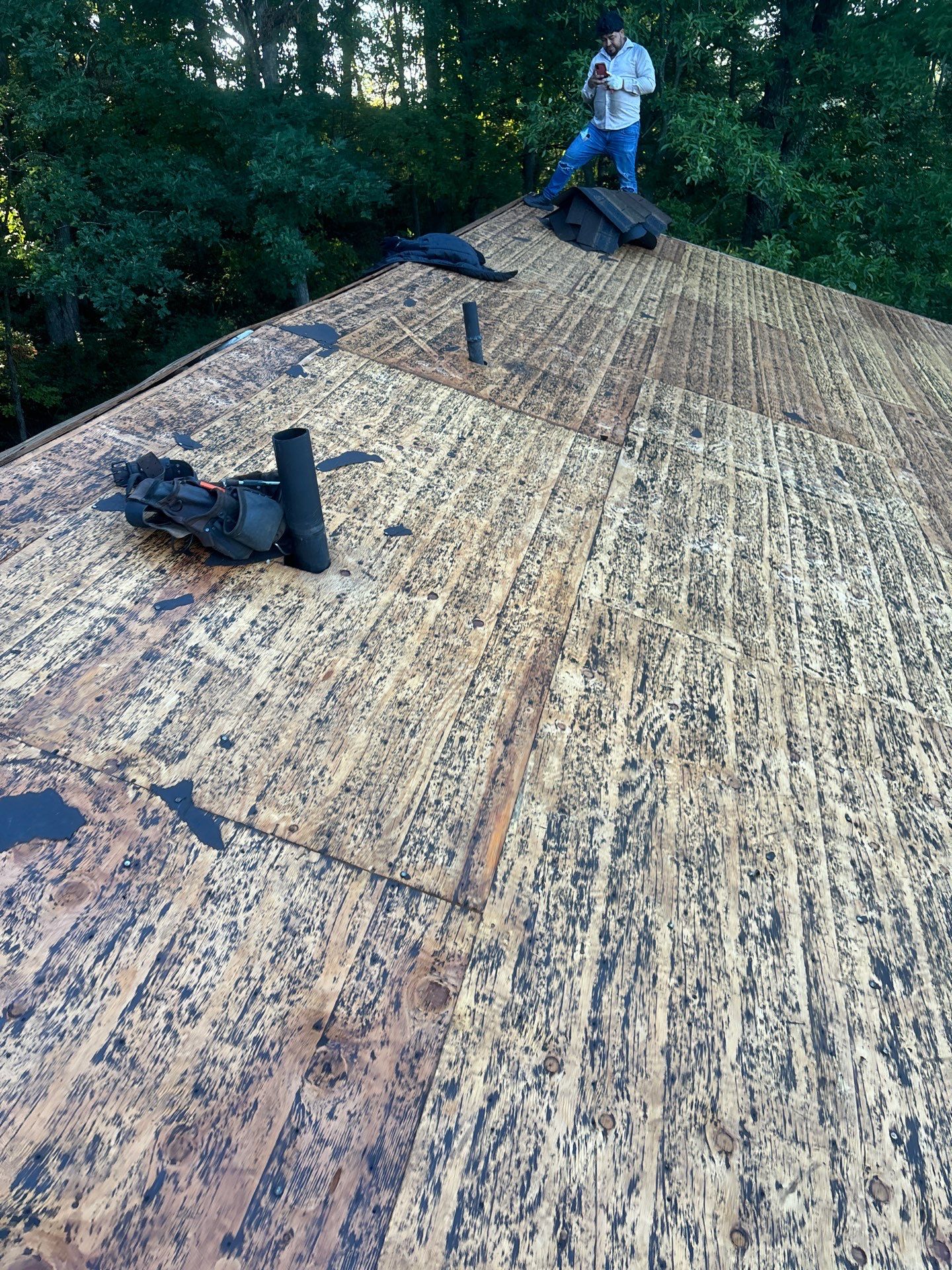 Residential Roofing Installation using GAF TImberline HDZ Hickory by Rainstoppers Roofing