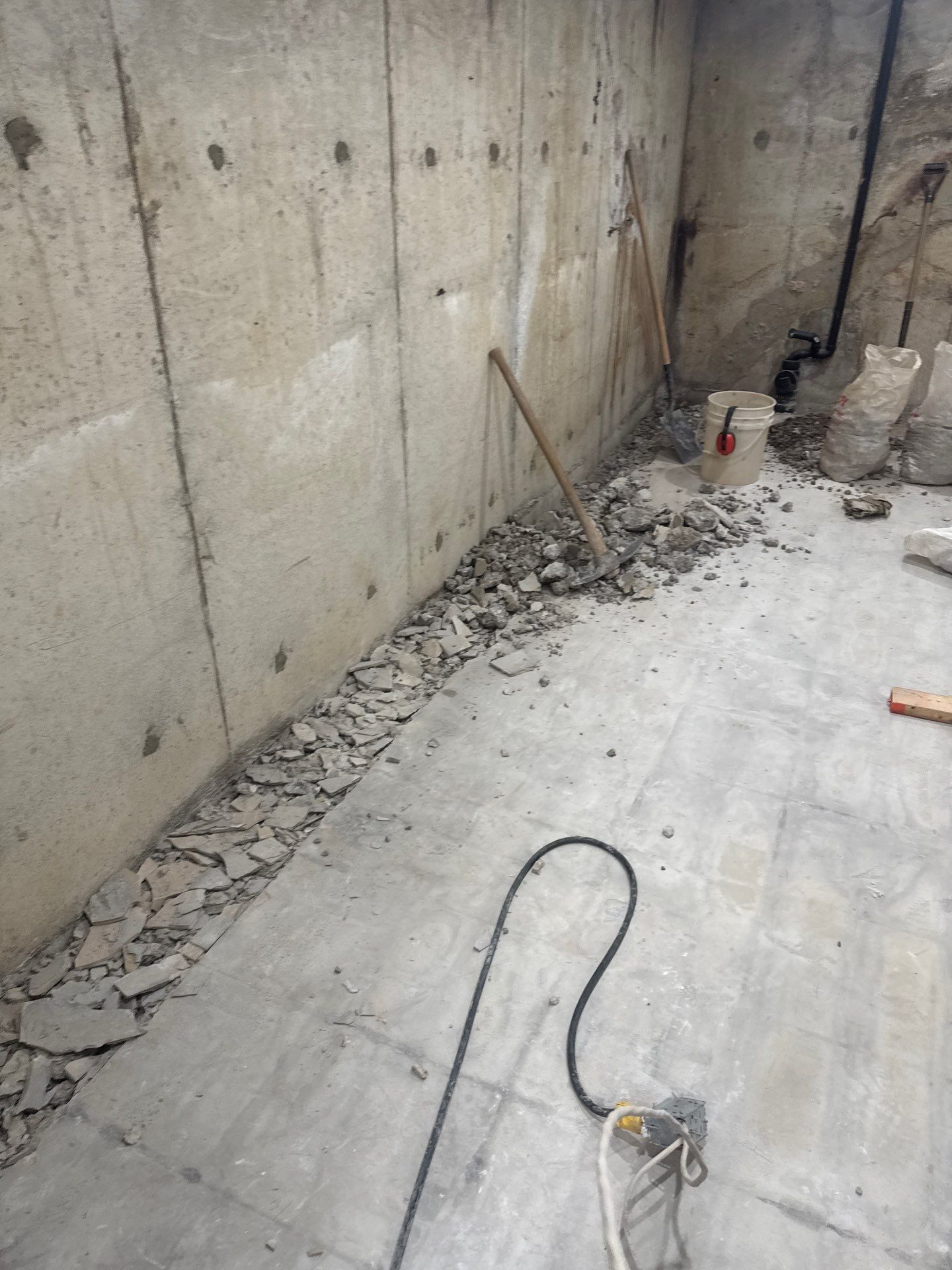 Interior French Drain and Sump Pump Installation in Vaughan by Canada Waterproofers Inc