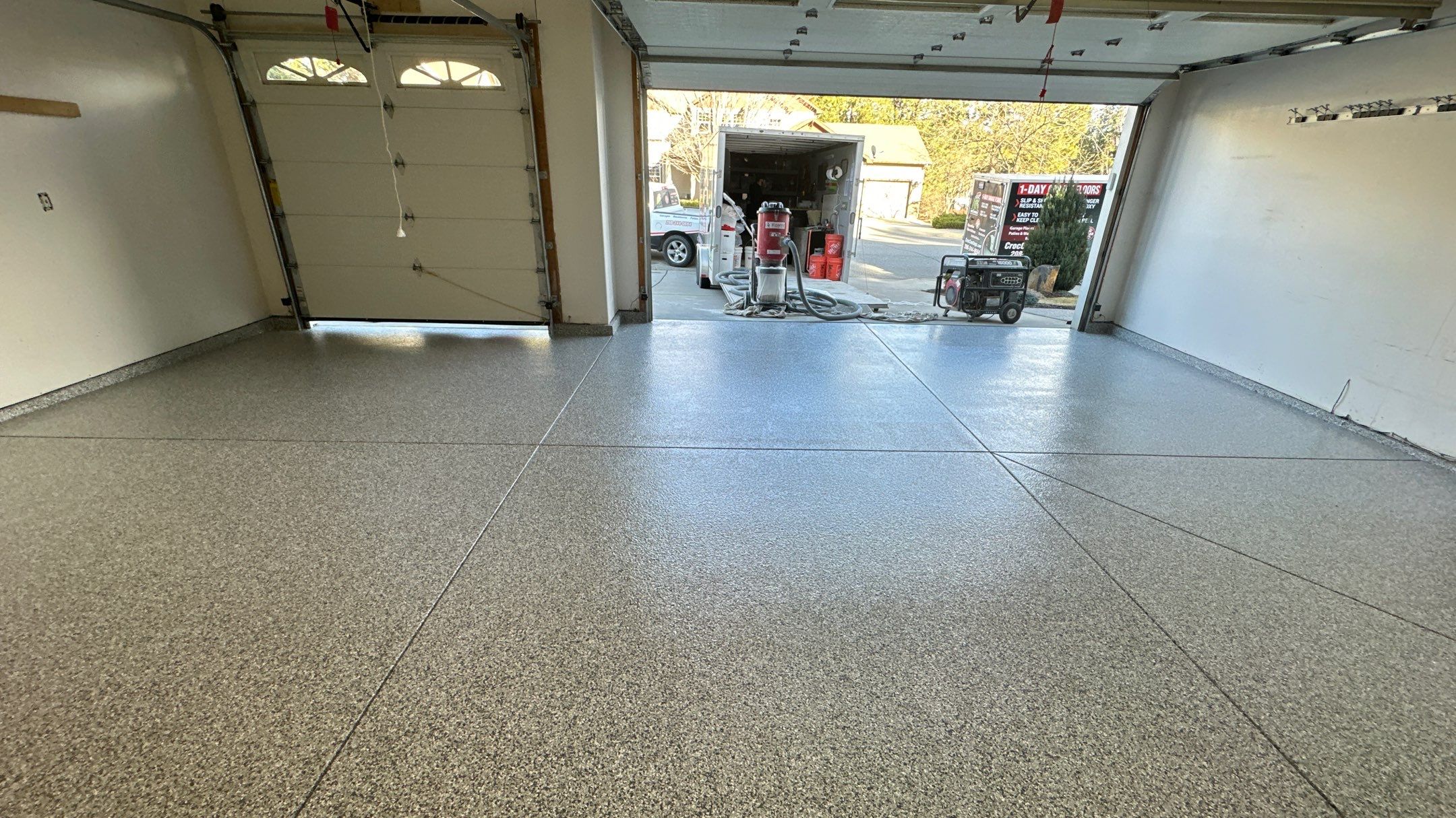 Garage Transformation using Slate Stone by Croc Coatings, LLC