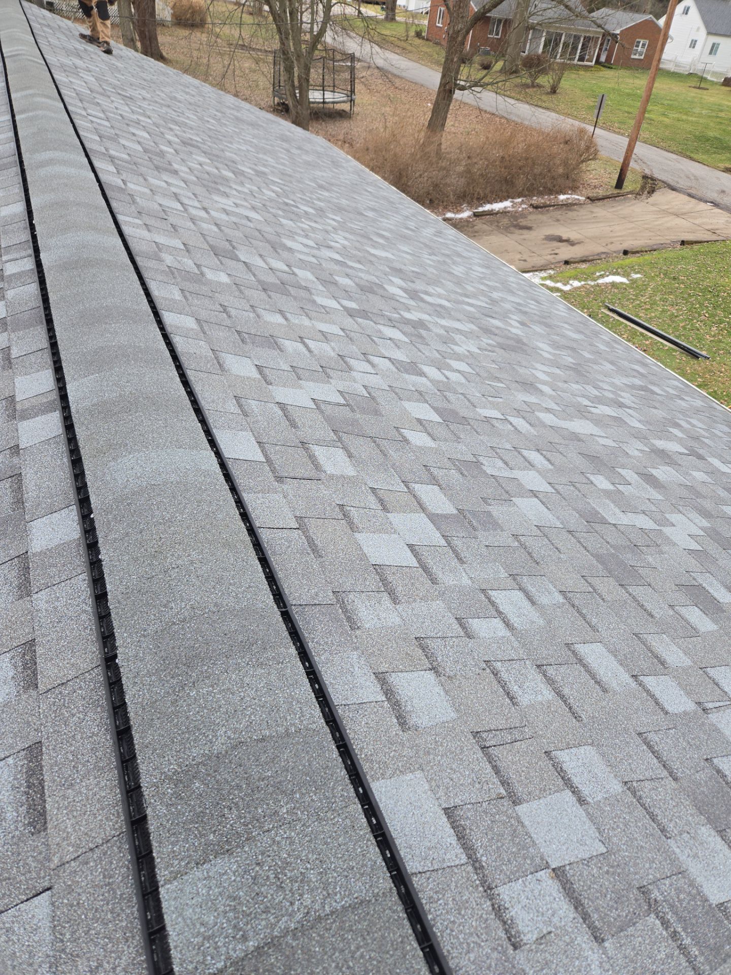 Atlas Pinnacle, Color, Coastal Granite, Drip Edge, Color, Black by Eagle Eye Roofing