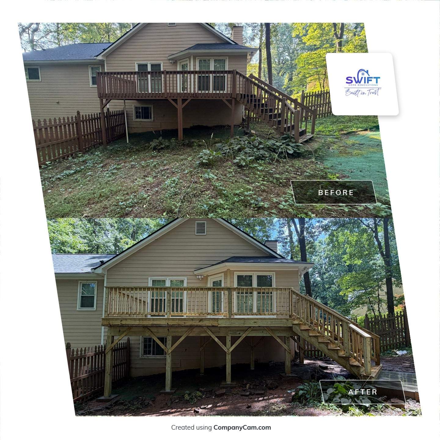 Marietta Deck Replacement with Pressure-Treated Wood and New Stairs by Swift Home Renovations