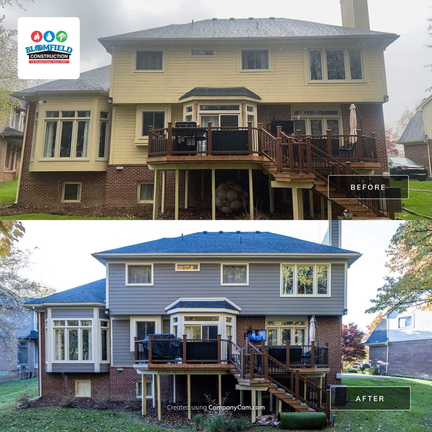 Siding Installation using James Hardie by Bloomfield Construction & Restoration