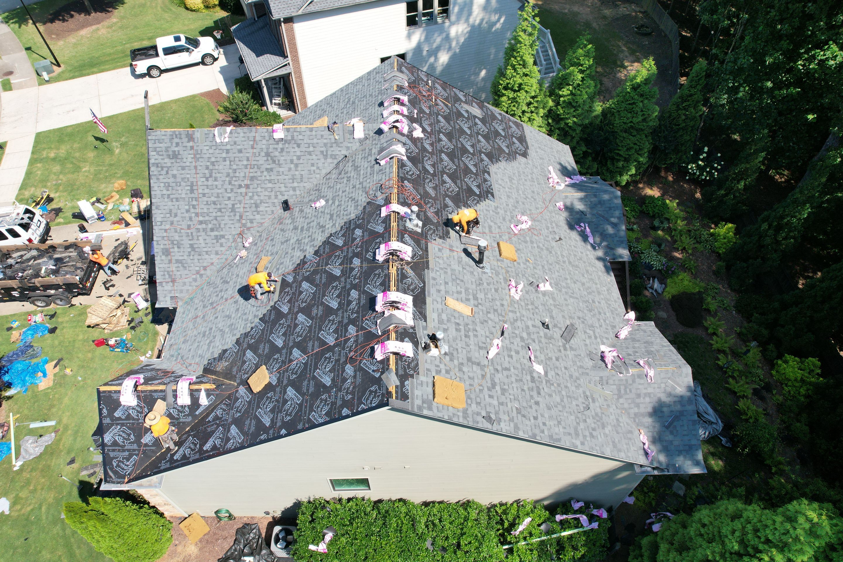 Residential Roofing Installation using Owens Corning Quary Gray by Inspector Roofing and Restoration