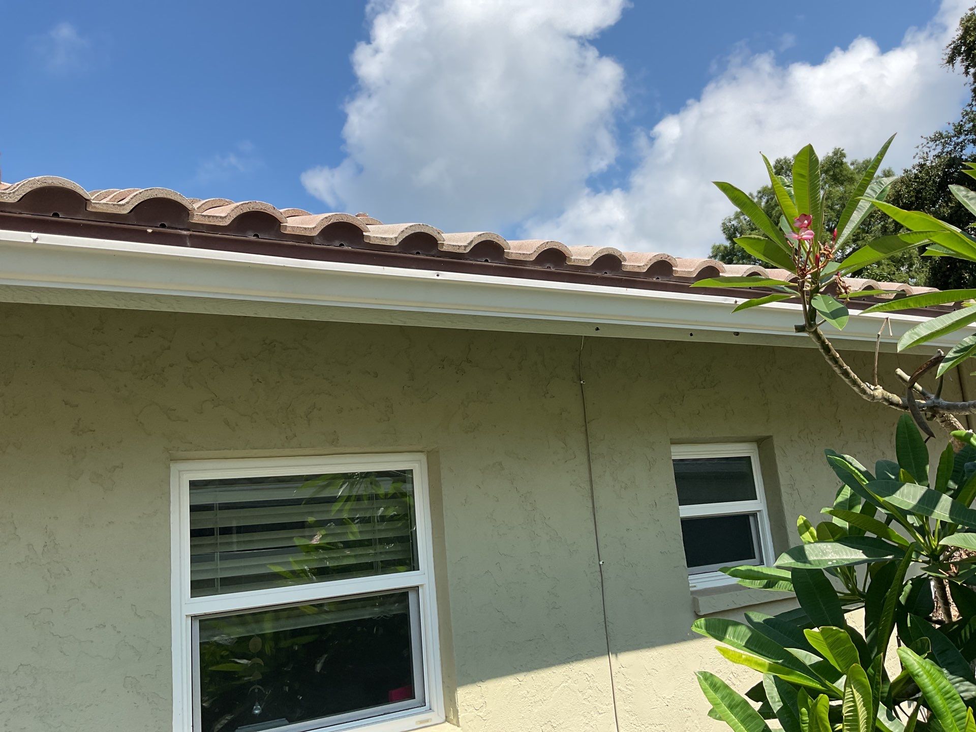 White Gutter Installation in Sarasota FL by Gutter Professors
