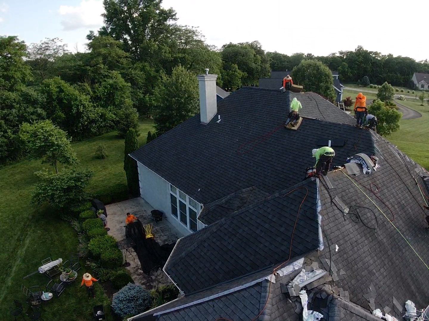 Residential Roofing Installation using Atlas Pinnacle Black Shingles by 614 Exteriors