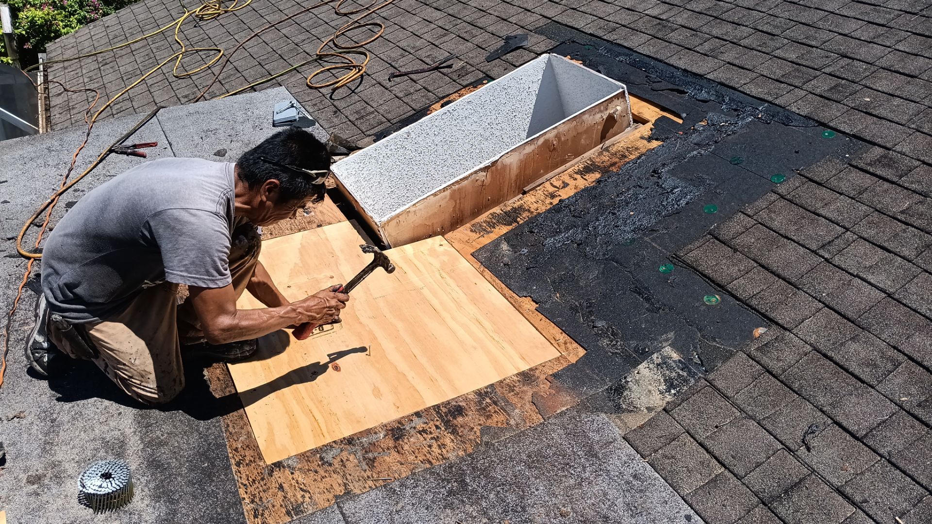 REPLACE NON APPROVED SKYLIGHT ALONG WITH CLOGED GUTTER by Morton Roofing, Inc.