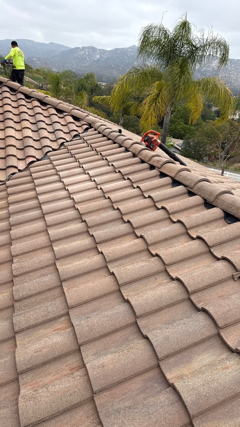 Terracotta Tile Roof Repair and Ridge Cap Sealing in Escondido by Reliable Roofing San Diego Inc.