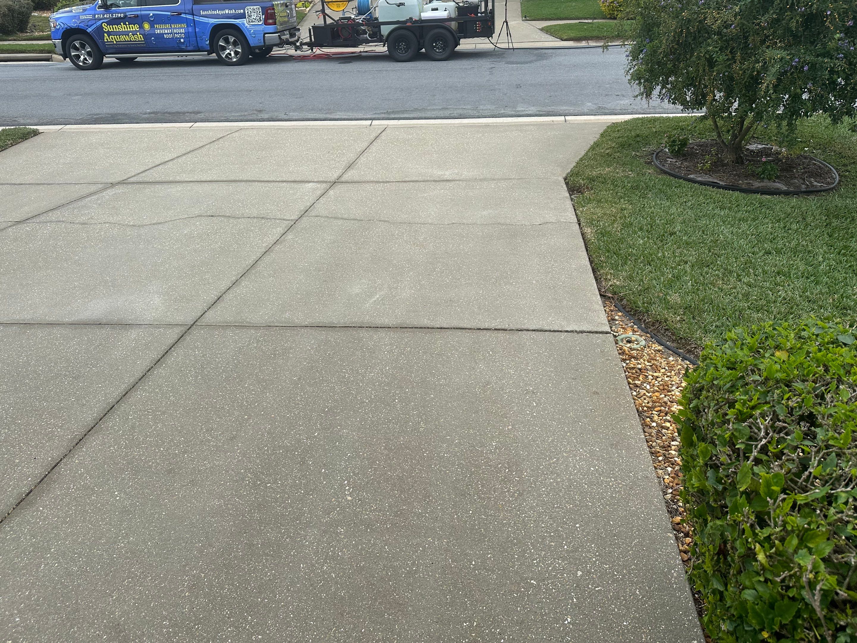 Concrete Driveway, Entryway & Street Curbing Cleaning in Fairways at Imperial Lakes, Palmetto, FL | Sunshine AquaWash by Sunshine AquaWash