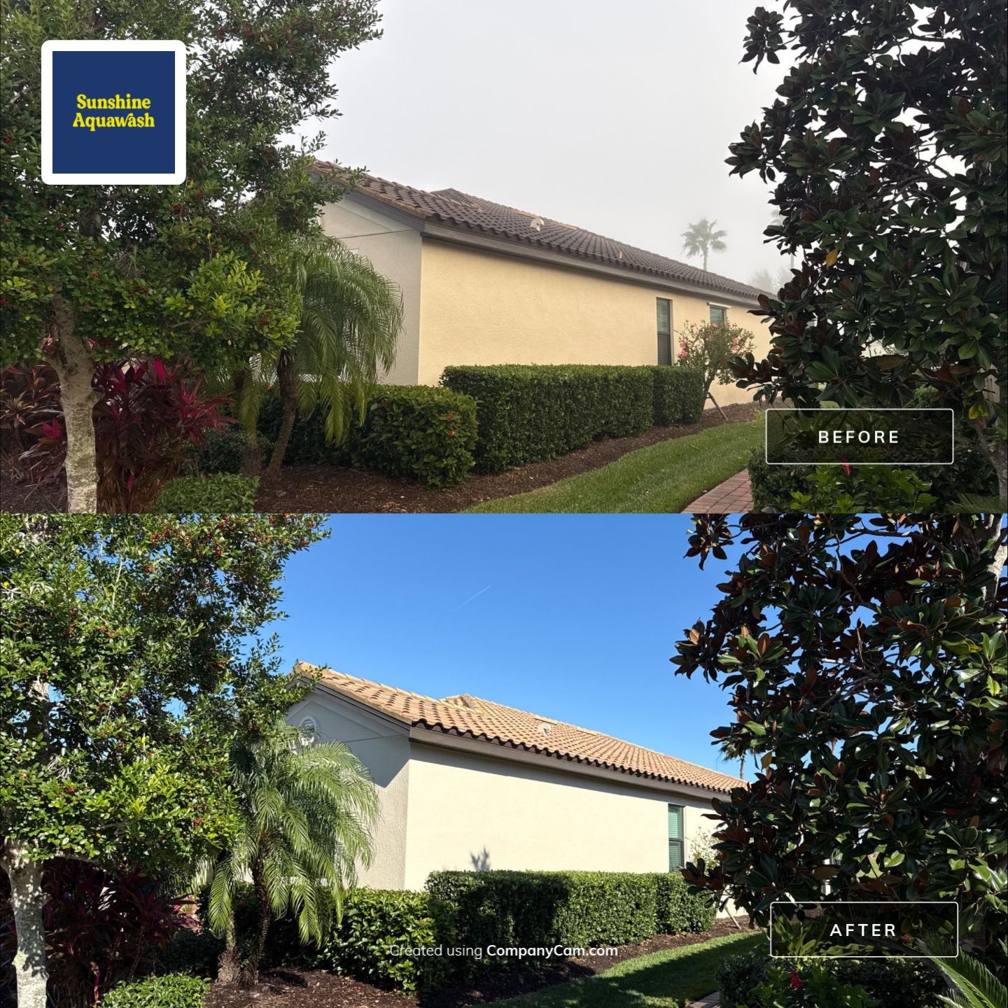 Barrel Tile Roof Cleaning & Paver Driveway Cleaning in River Strand at Heritage Harbour | Bradenton, FL by Sunshine AquaWash