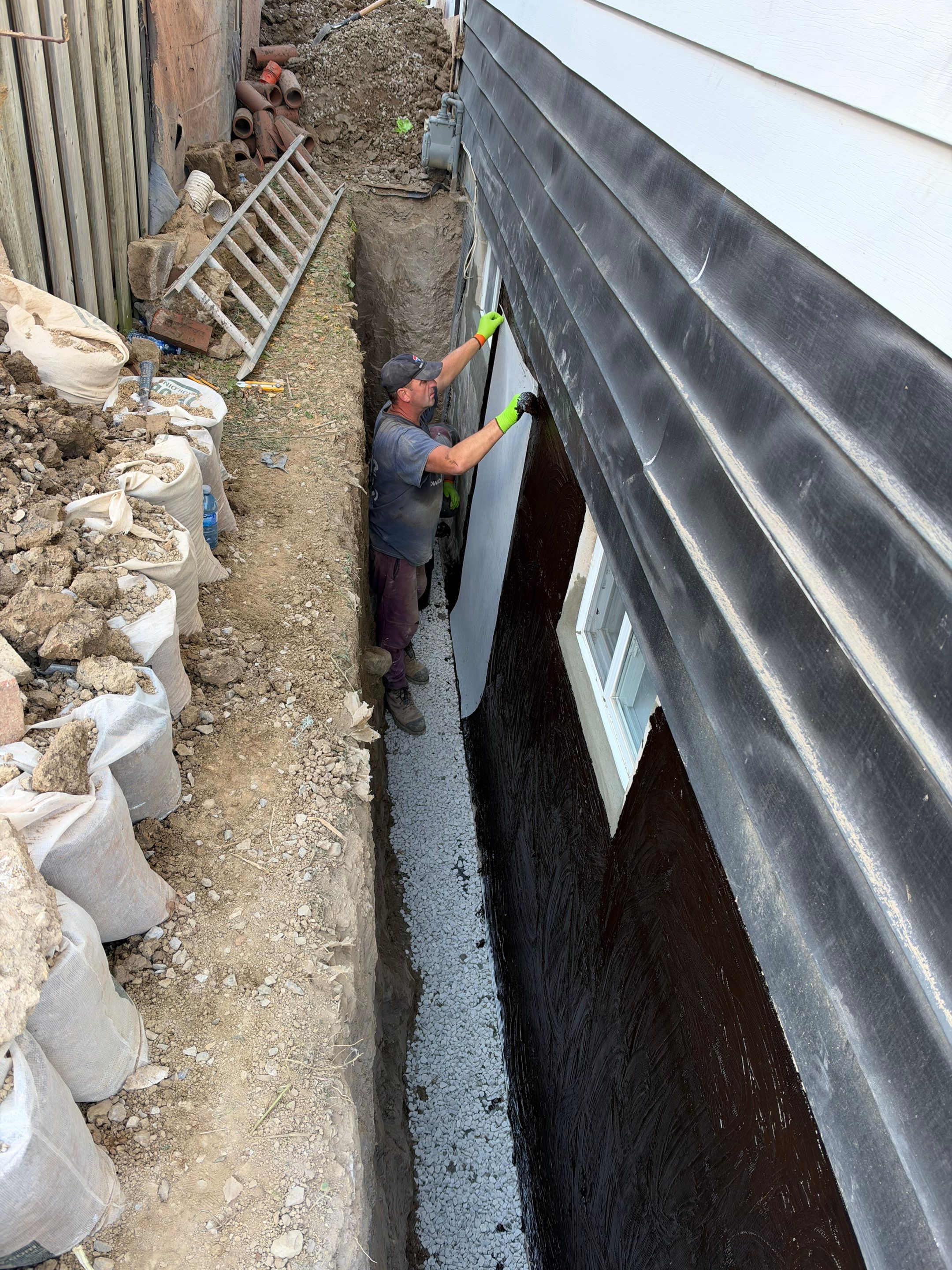 Exterior Foundation Waterproofing and Weeping Tile Installation in Hamilton by Canada Waterproofers Inc