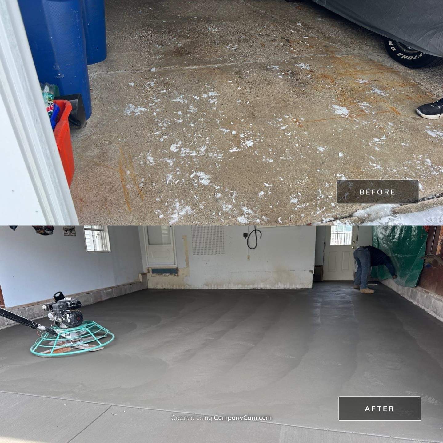Concrete garage floor replacement  by NG Masonry & Construction LLC