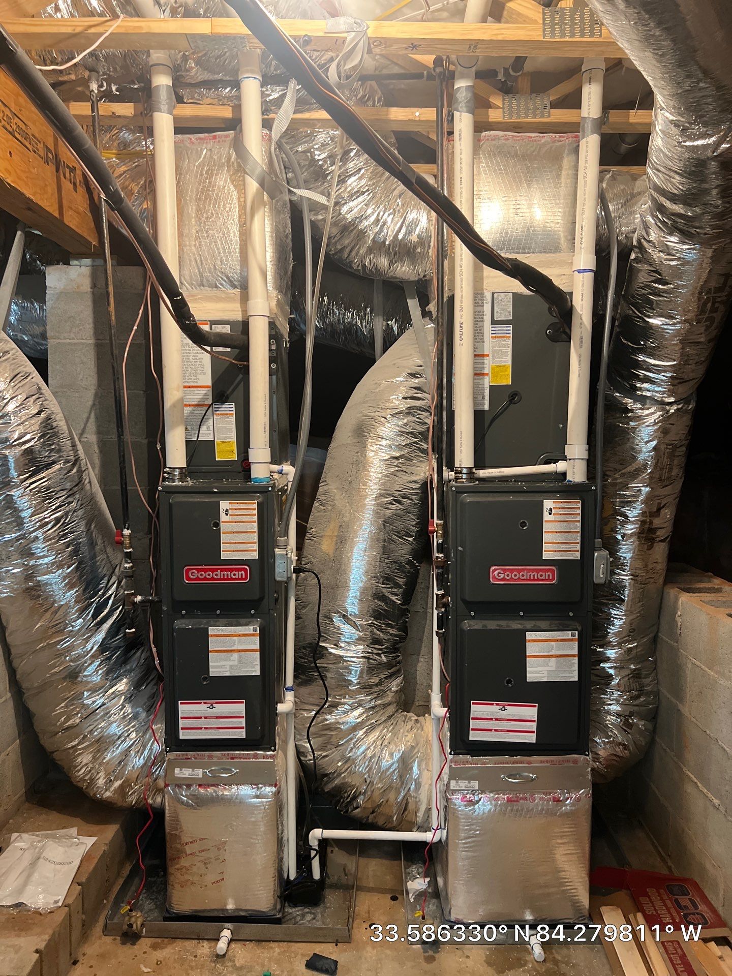 Dual Goodman HVAC System Installation with Honeywell Thermostats in Rex by Veasey Mechanical Services