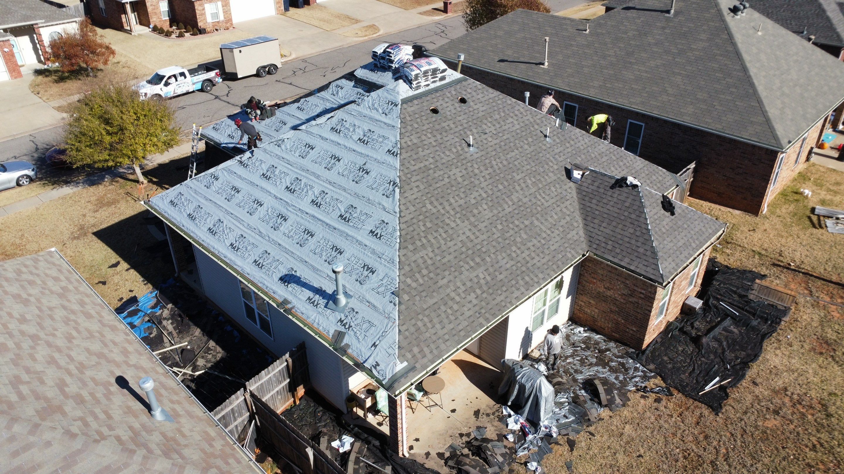 Install of Roofing system after tornado in oklahoma city! by Icon Roofing And Construction