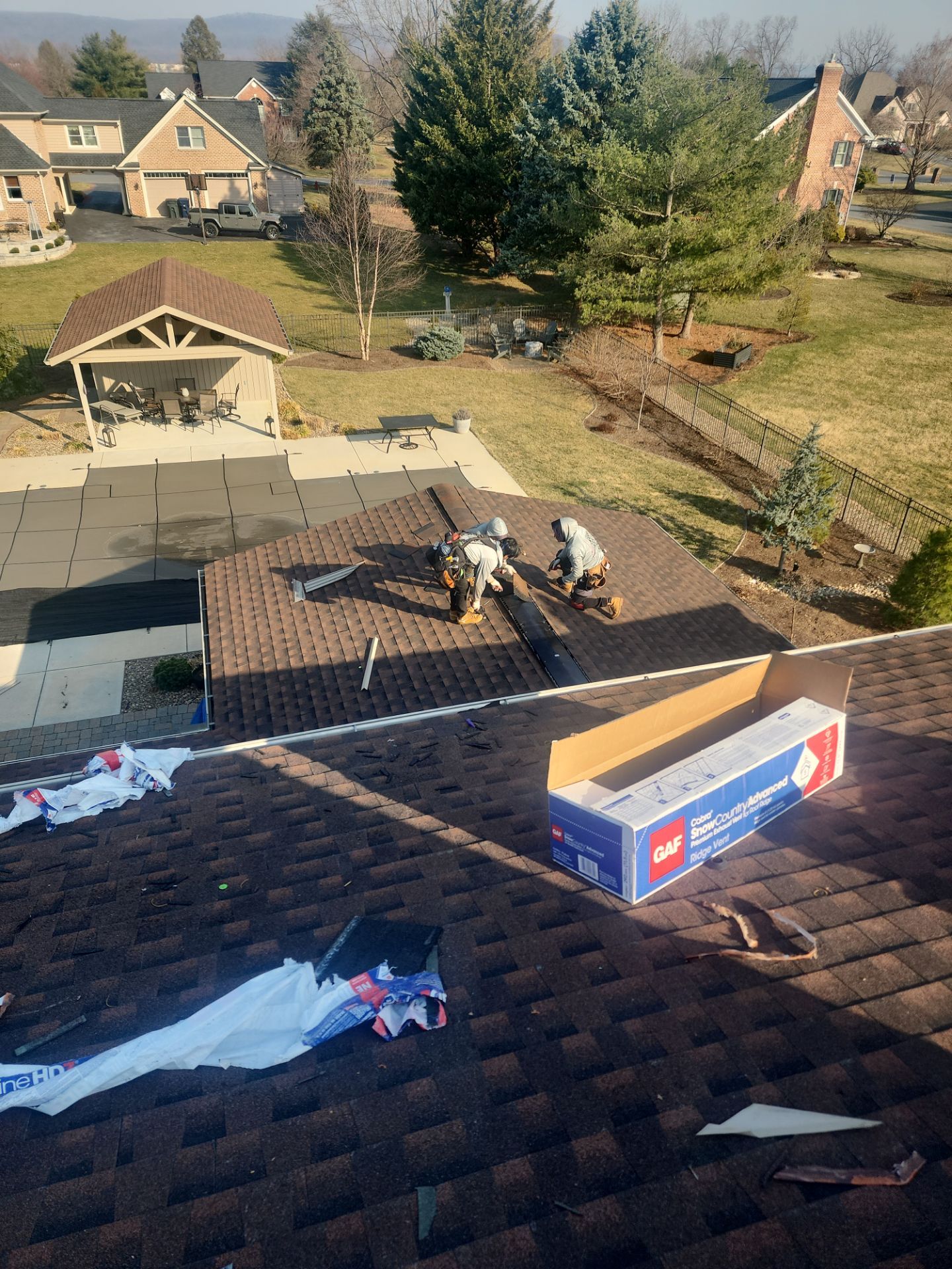 Roof Installation using Gaf Hdz Architectural Shingle - Hickory by Teflon Roofing
