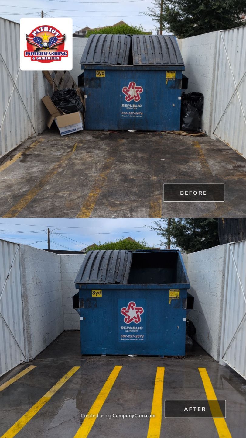 Southwest Retail Monthly Dumpster Pad Cleaning | Chandler, AZ 85225 by Patriot Power Washing & Sanitation