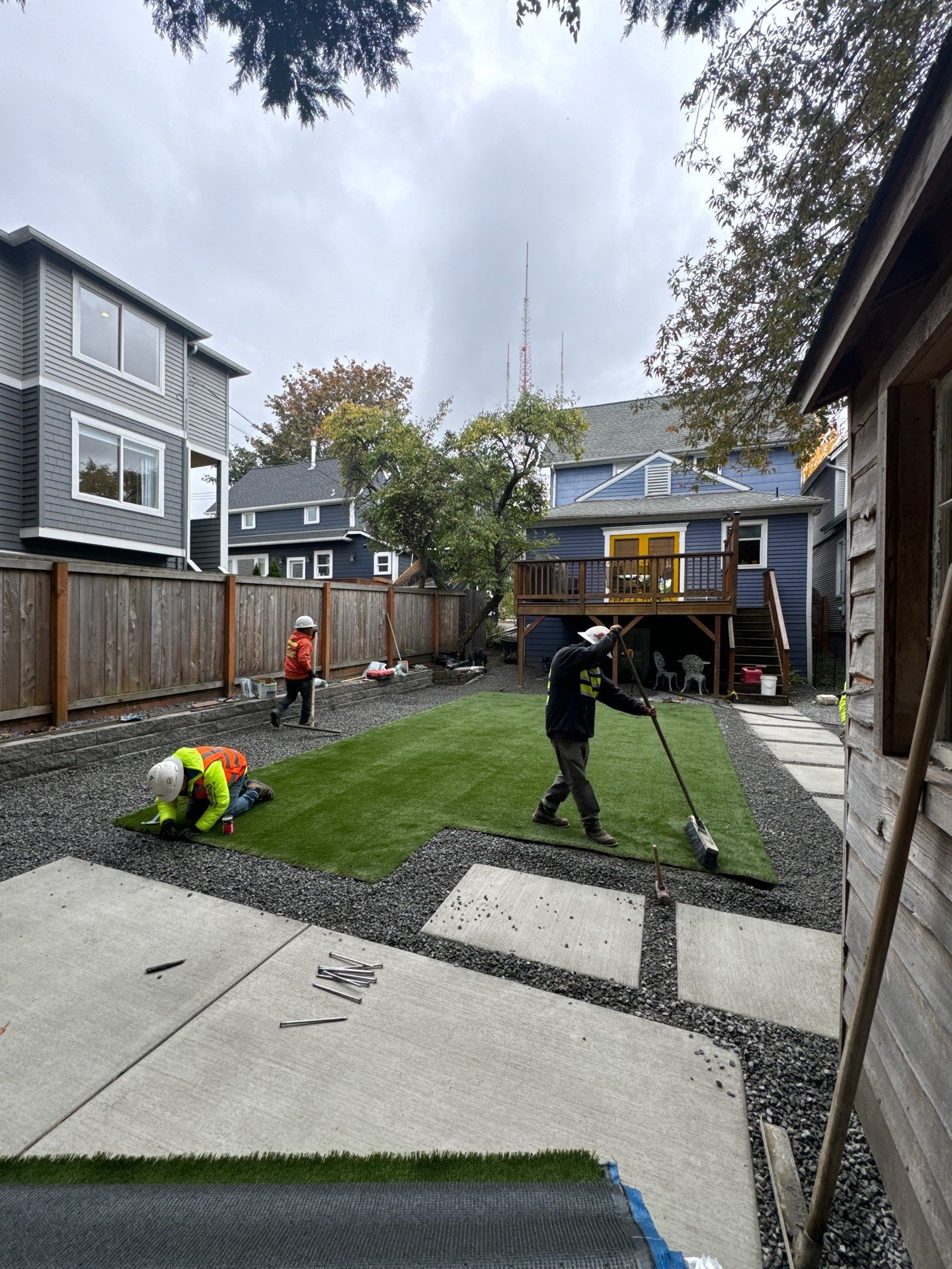 Turf Installation, Retaining Wall & Concrete Walkway | Seattle  by Jireh Asphalt & Concrete Inc 