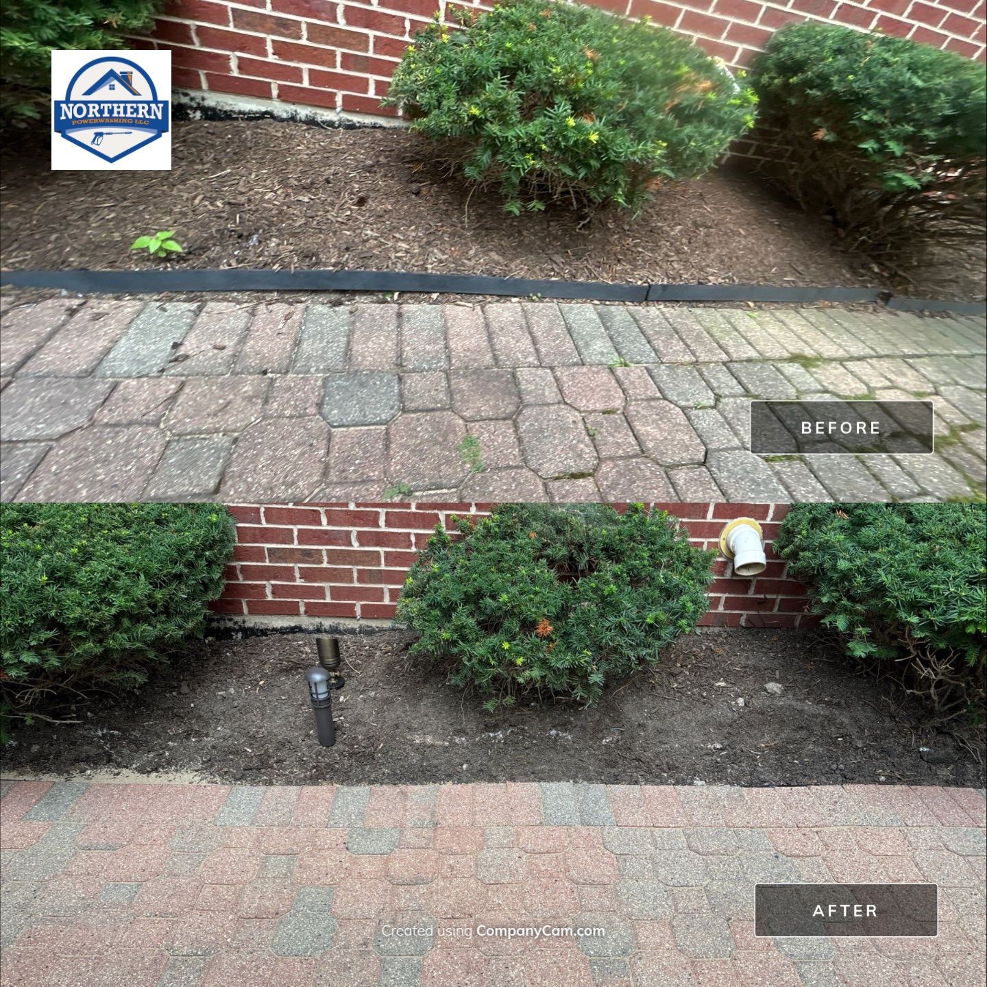 Brick paver repair, clean and seal by Northern Power Washing LLC.