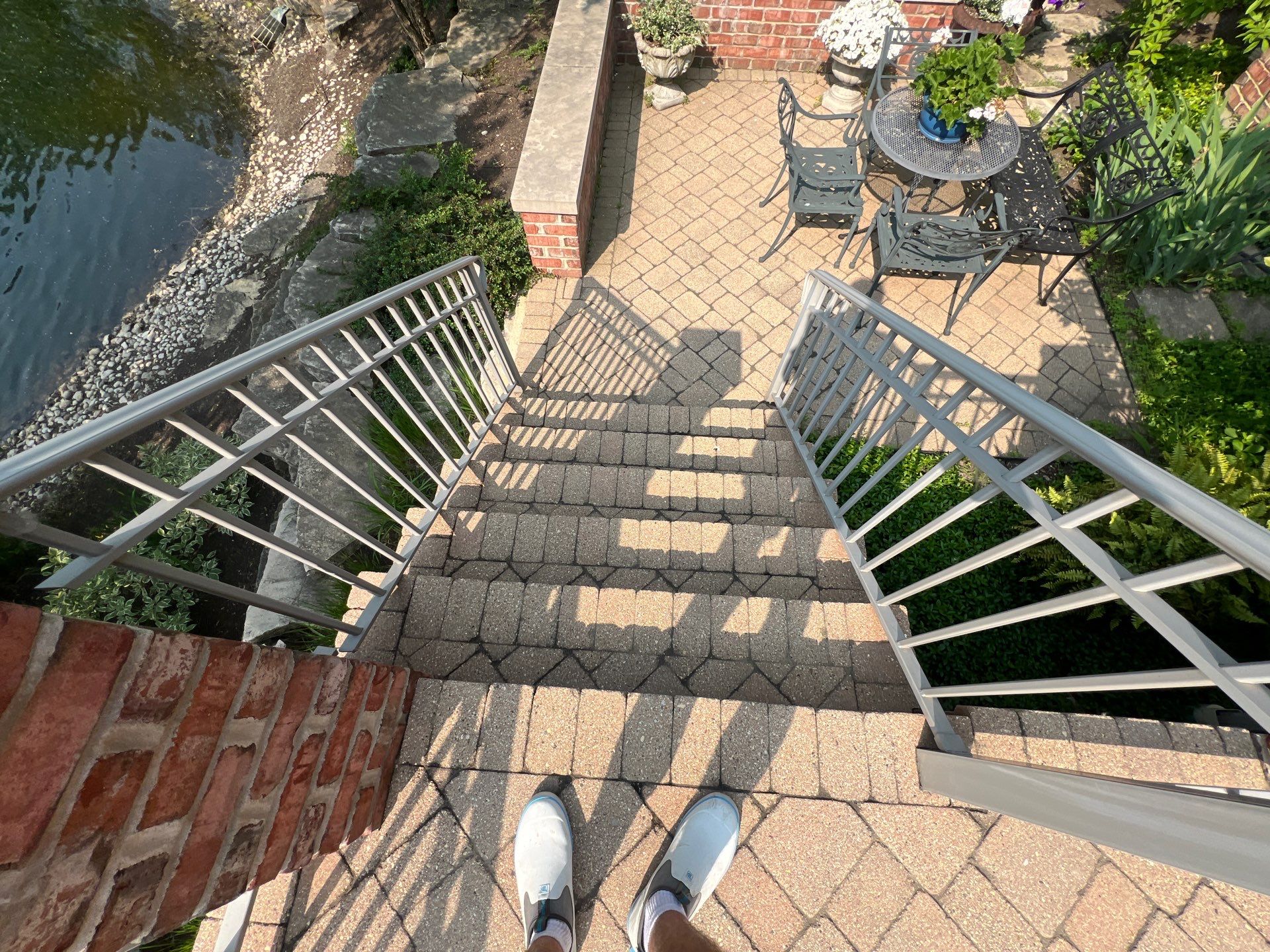 Brick paver cleaning sanding and sealing by Northern Power Washing LLC.