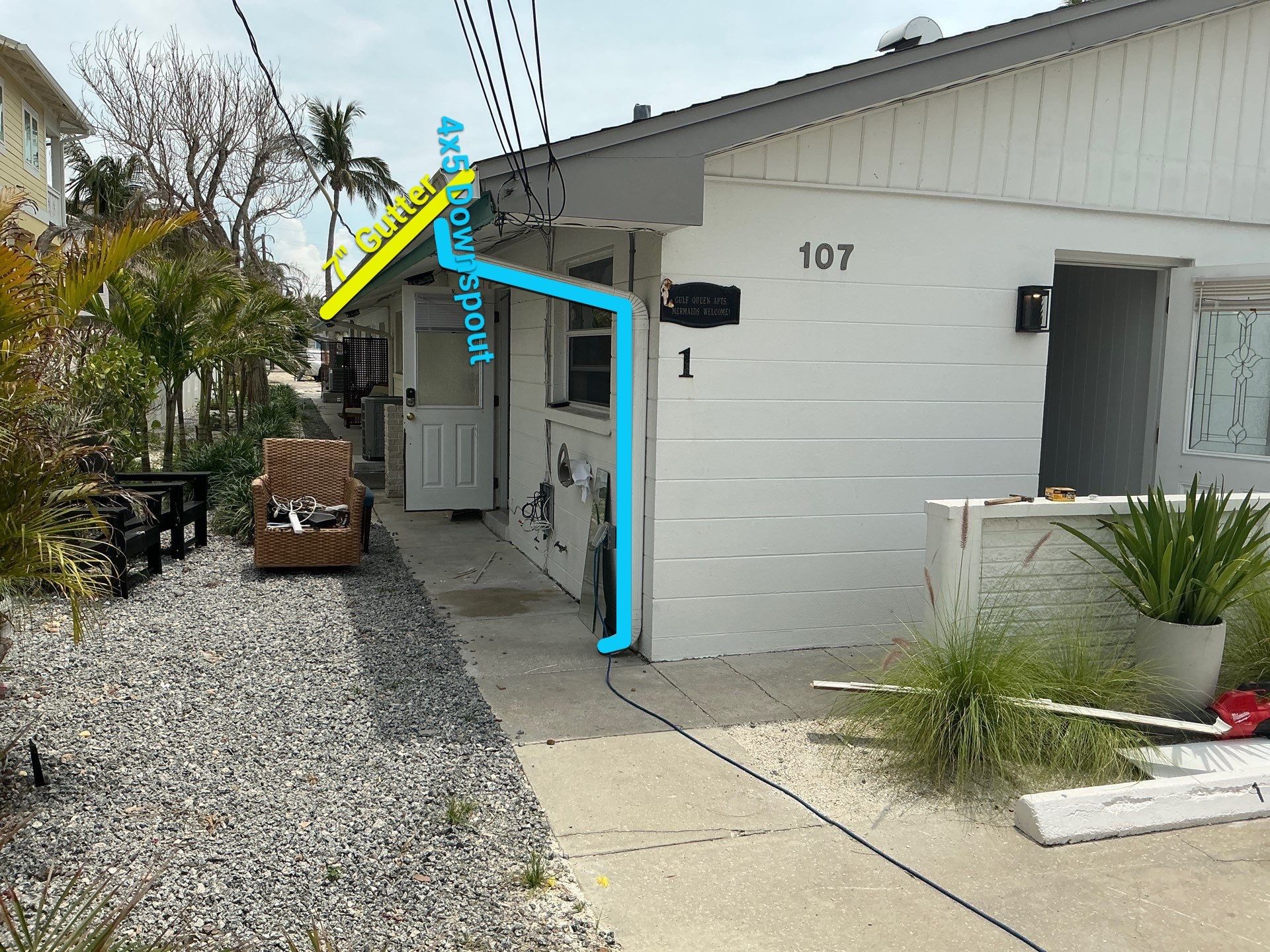 Splash Guard Gutter System and 7-inch Installation in Anna Maria FL by Gutter Professors