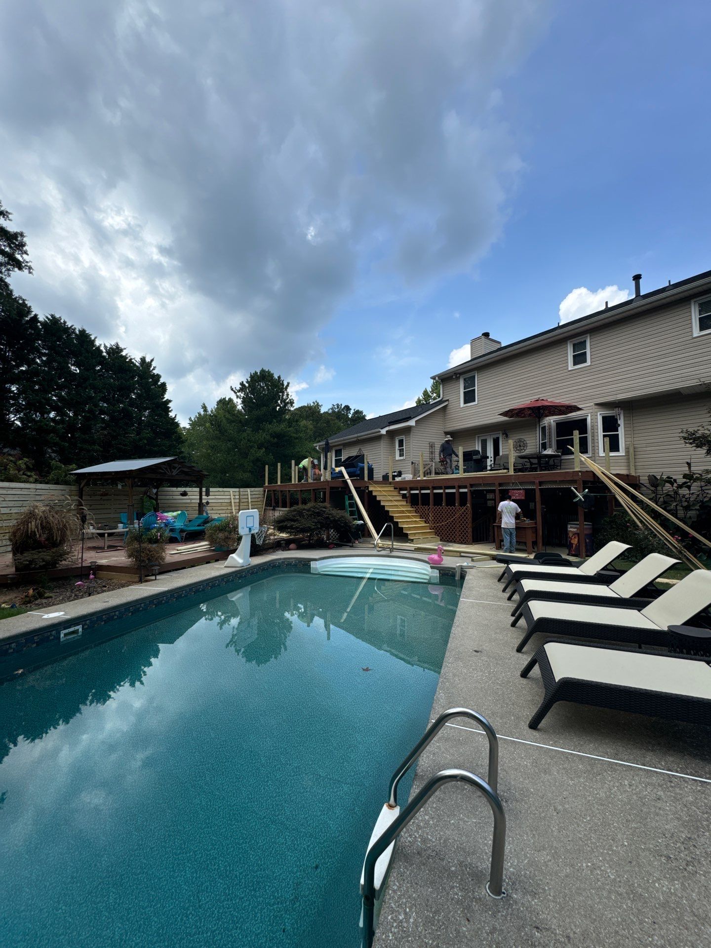 Elevated Deck Construction and Front Porch Renovation in Powder Springs by Swift Home Renovations