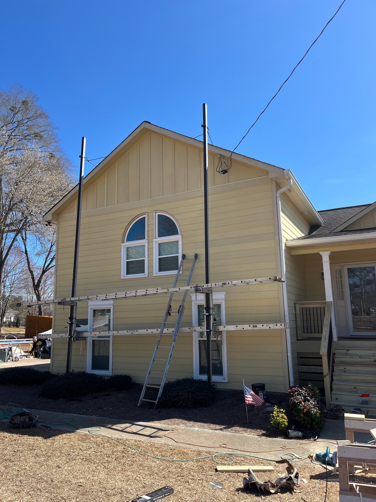 Acworth, GA James Hardie Board and Batten Siding Installation, Porch Renovation, Exterior Painting, and Window Replacement by Nelson Exteriors